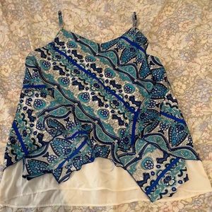 Blue pattern tank top